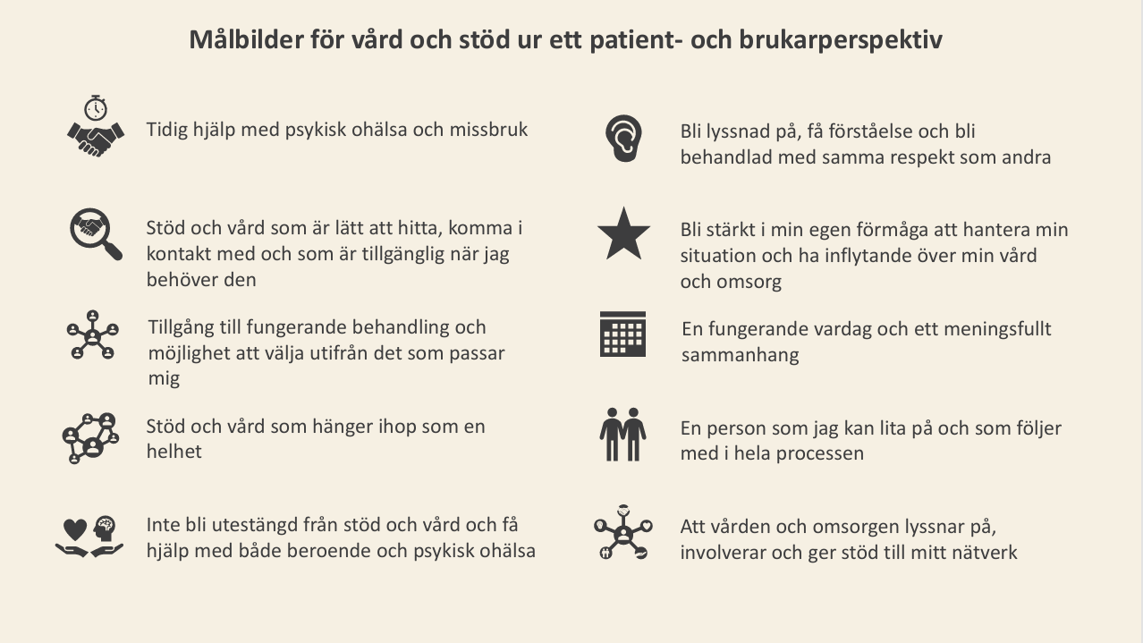Målbilder för vår och stöd ur ett patient- och brukarperspektiv